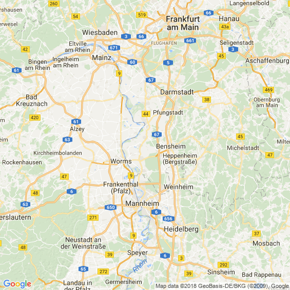 entfernung worms mainz mit dem fahrrad